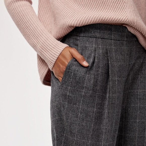Aritzia Babaton Conan Pant Cropped Dress Pant Wool Blend Neutral Tone Trousers - Picture 4 of 16